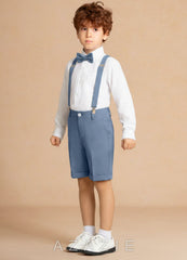 Finn Dusty Blue Boy 4-Piece Shorts Suit
