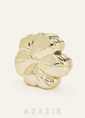 Gold Flower Shaped Clutch Bag