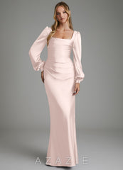 Azazie Brianna Blushing Pink Mermaid Corset Stretch Satin Dress blushing_pink