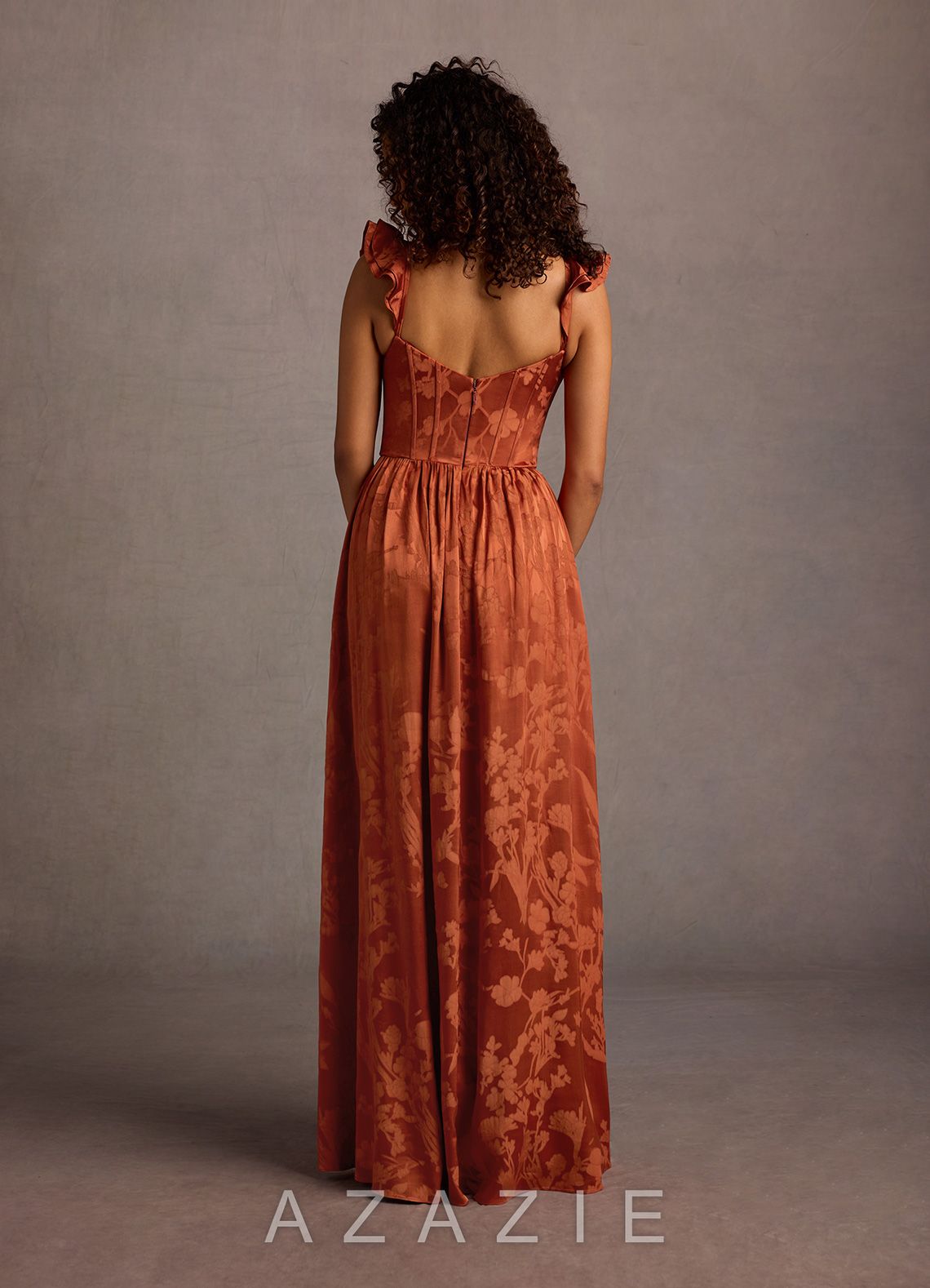 Jianna {color} Flutter Sleeves Maxi Dress  sp_rust_#bm134263
