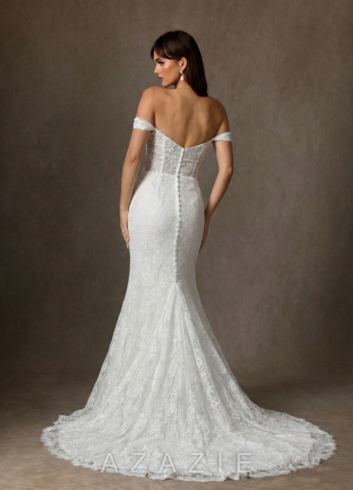 Azazie Idalis Diamond White Mermaid Lace Dress diamond_white