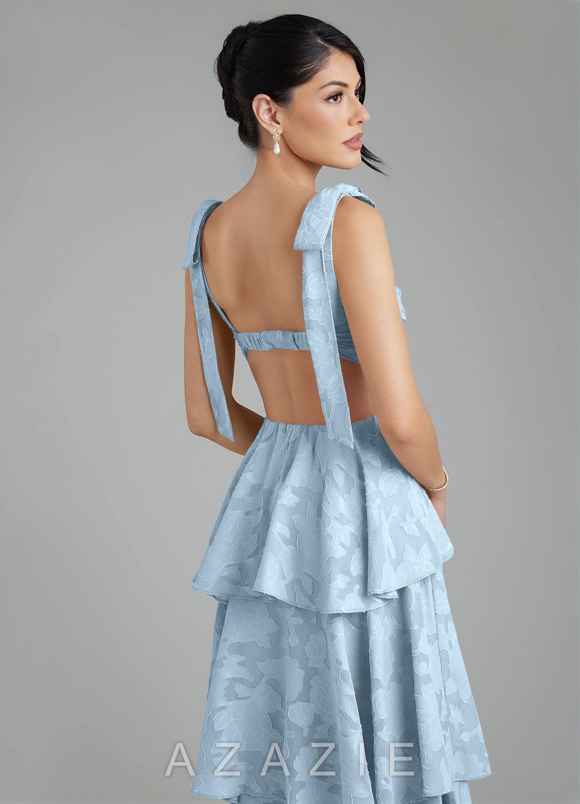 Azazie Jude Sky Blue A-Line Sweetheart Neckline Floral Burnout Dress sky_blue
