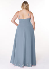 Azazie Moira Dusty Blue A-Line Scoop Chiffon Dress dusty_blue