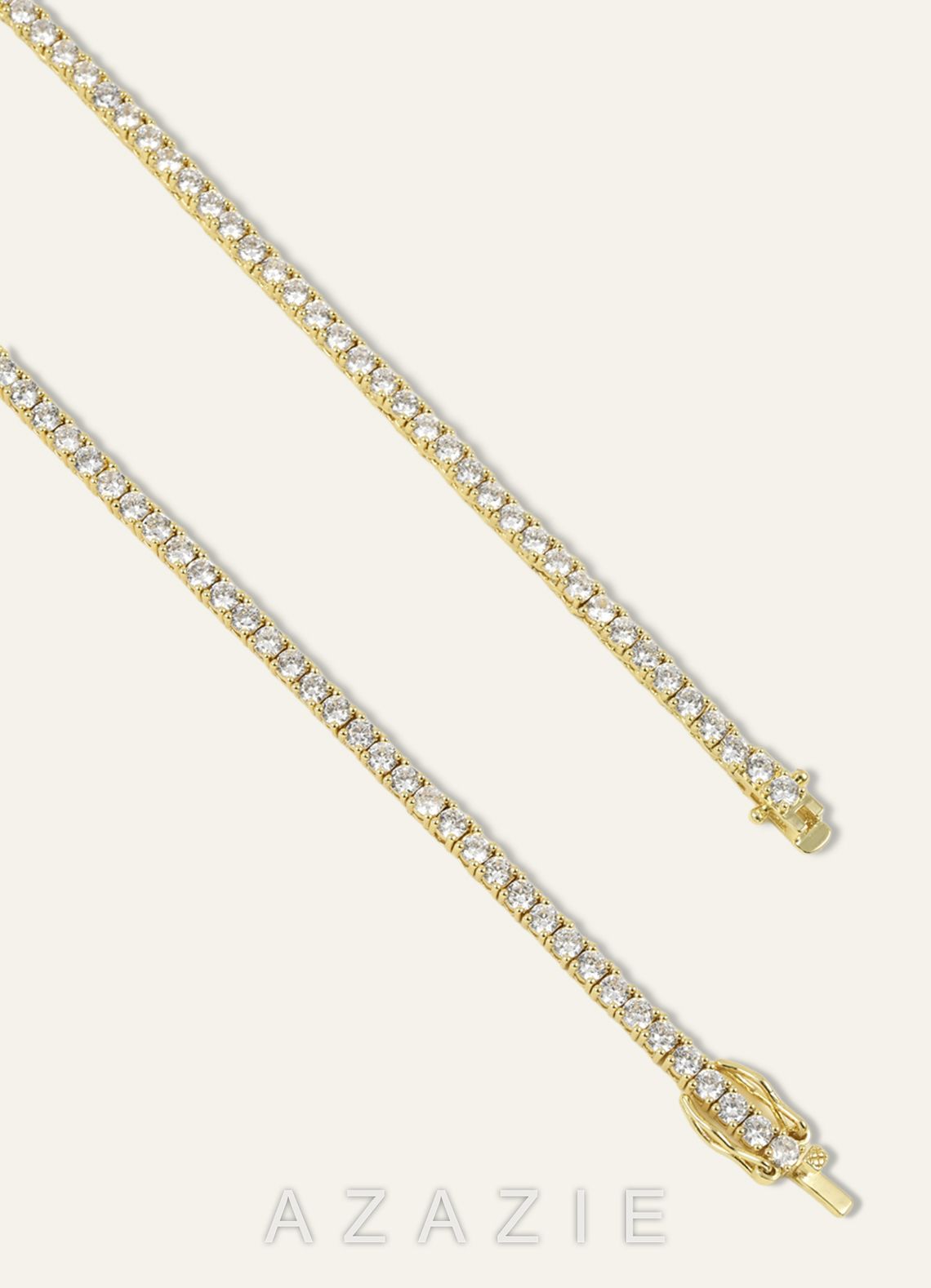 14K Gold Plated Zirconia Tennis Necklace  gold