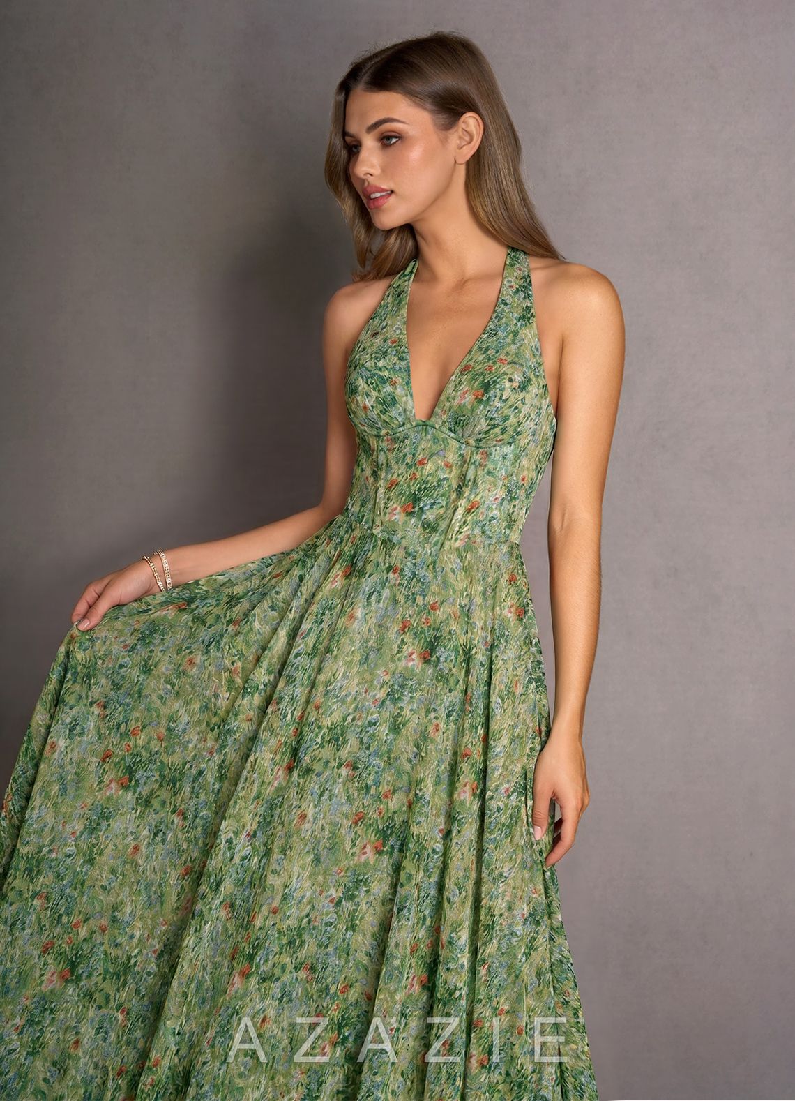 Isabeau {color} Maxi Dress  sp_green_floral_#gf134901