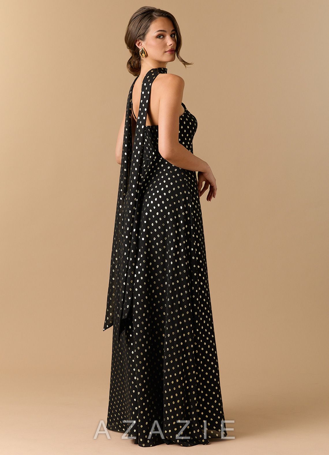 Kiera {color} Maxi Dress  sp_black_gold_polkadot_#bp134307