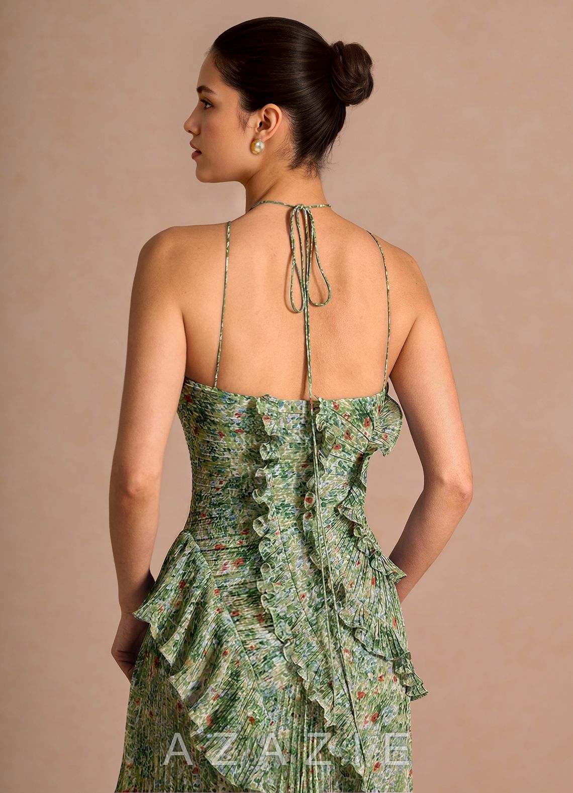 Hatsu {color} Maxi Dress  sp_green_floral_#gf134901