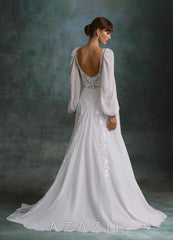 Azazie Keylani Diamond White A-Line Lace Dress