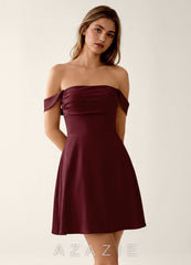 Sidonie Wine Satin Lace Up Back Mini Dress
