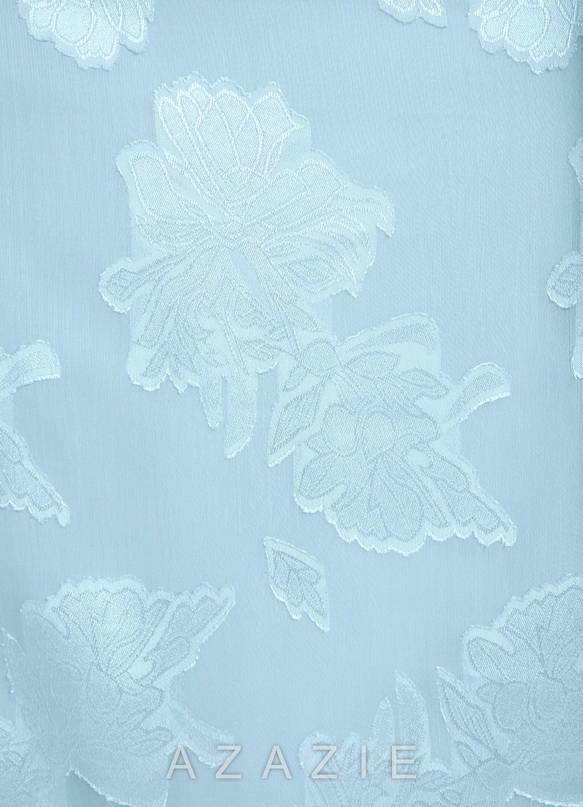 Azazie Apryl Sky Blue A-Line One Shoulder Floral Jacquard Burnout Dress sky_blue