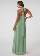 Azazie Fifi Matcha A-Line Strapless Chiffon Convertible Dress matcha