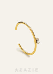 Solitaire Marquise Crystal Cuff Bracelet  gold