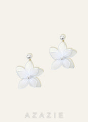 Mesh Floral Pearl Drop Earrings