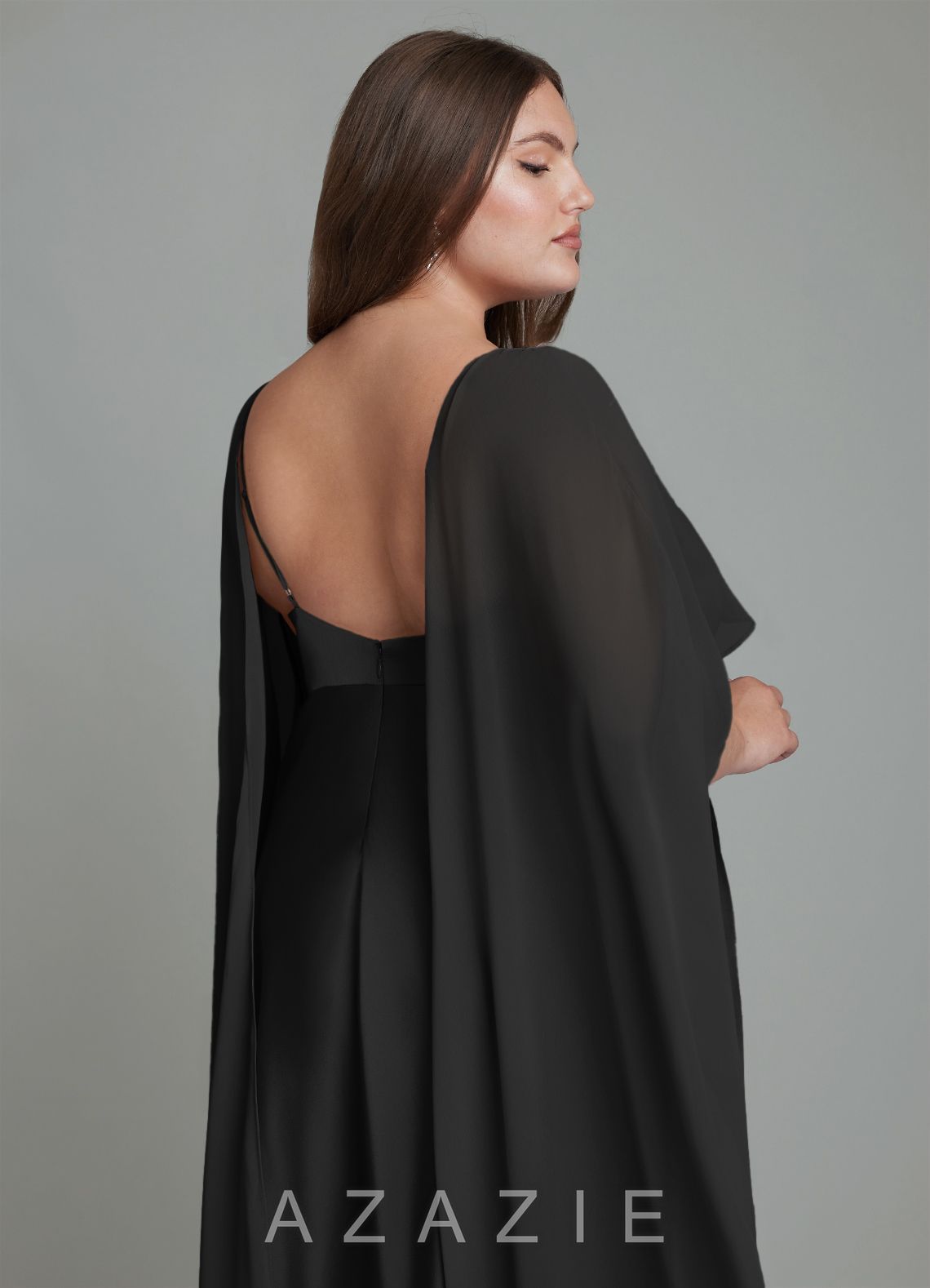 Azazie Stefania Black A-Line Stretch Satin Dress black