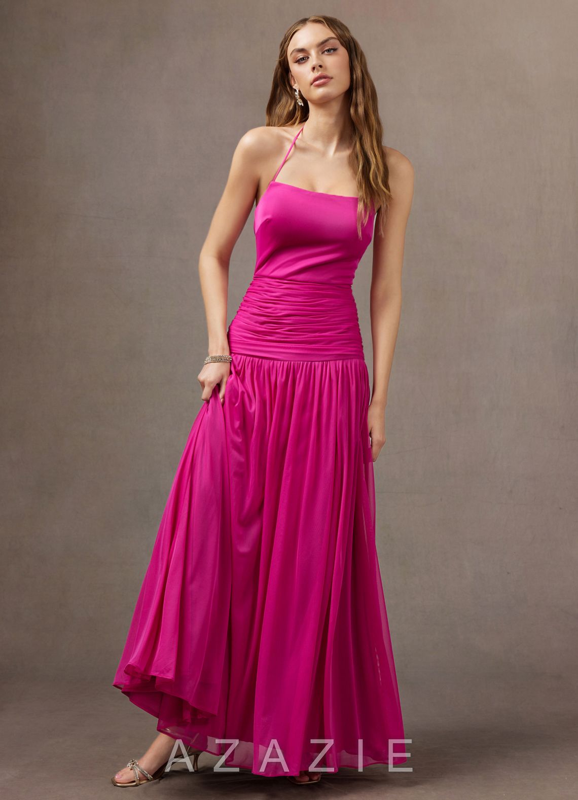 Elie {color} Maxi Dress  sp_hot_pink_#hp134130