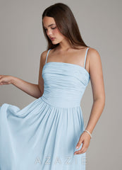 Azazie Andreina Sky Blue A-Line Pleated Chiffon Dress sky_blue
