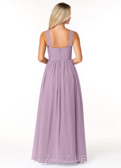 Azazie Elvira Wisteria A-Line Pleated Chiffon Dress wisteria