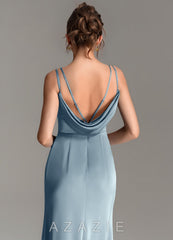Azazie Egypt Dusty Blue Mermaid Sweetheart Neckline Stretch Satin Dress dusty_blue