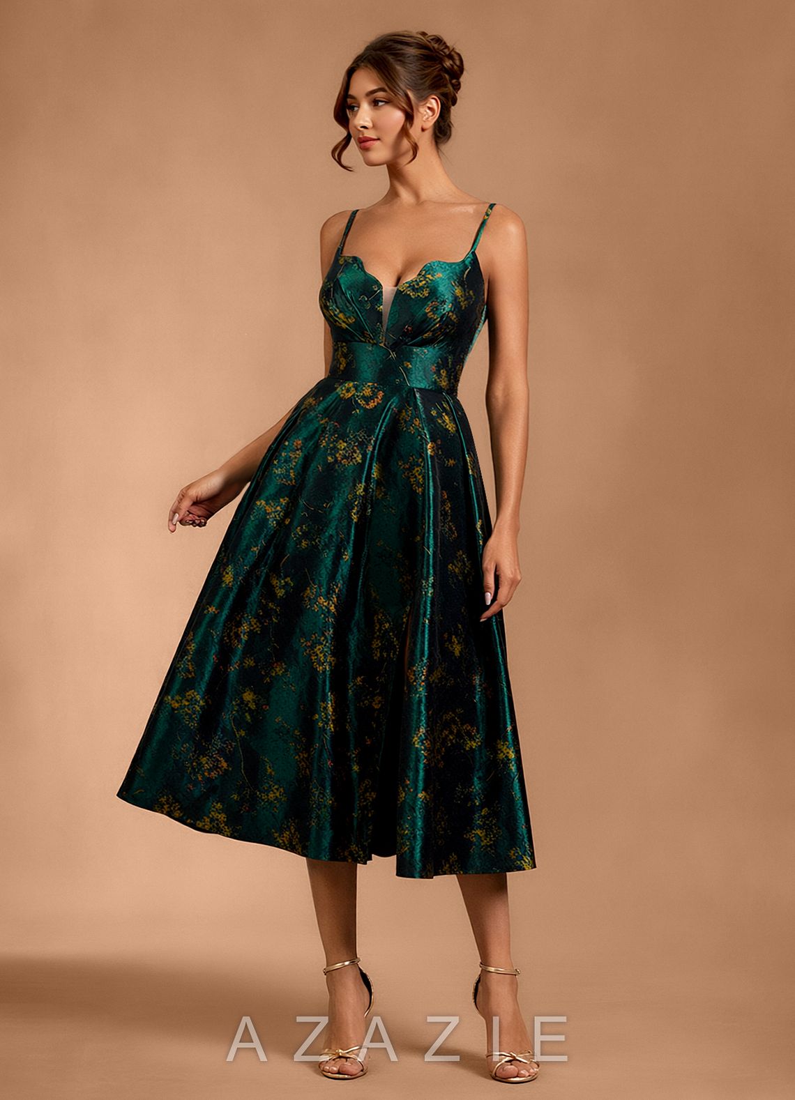 Maelie {color} Midi Dress  sp_deep_green_#dg134073