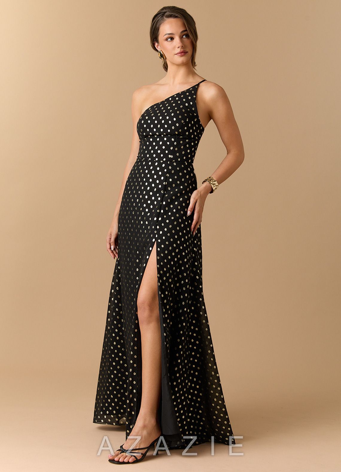 Kiera {color} Maxi Dress  sp_black_gold_polkadot_#bp134307