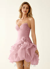 Rentina Dusty Pink Ball Gowns Tulle Mini Dress
