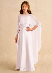 Azazie Fishie Girls Formal Blushing Pink A-Line Matte Satin Dress