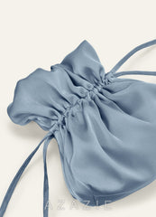 Matching Color Satin Drawstring Handbag