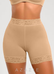 Lace High Waist Tummy Control Butt Lifting Shapewear Shorts  nude