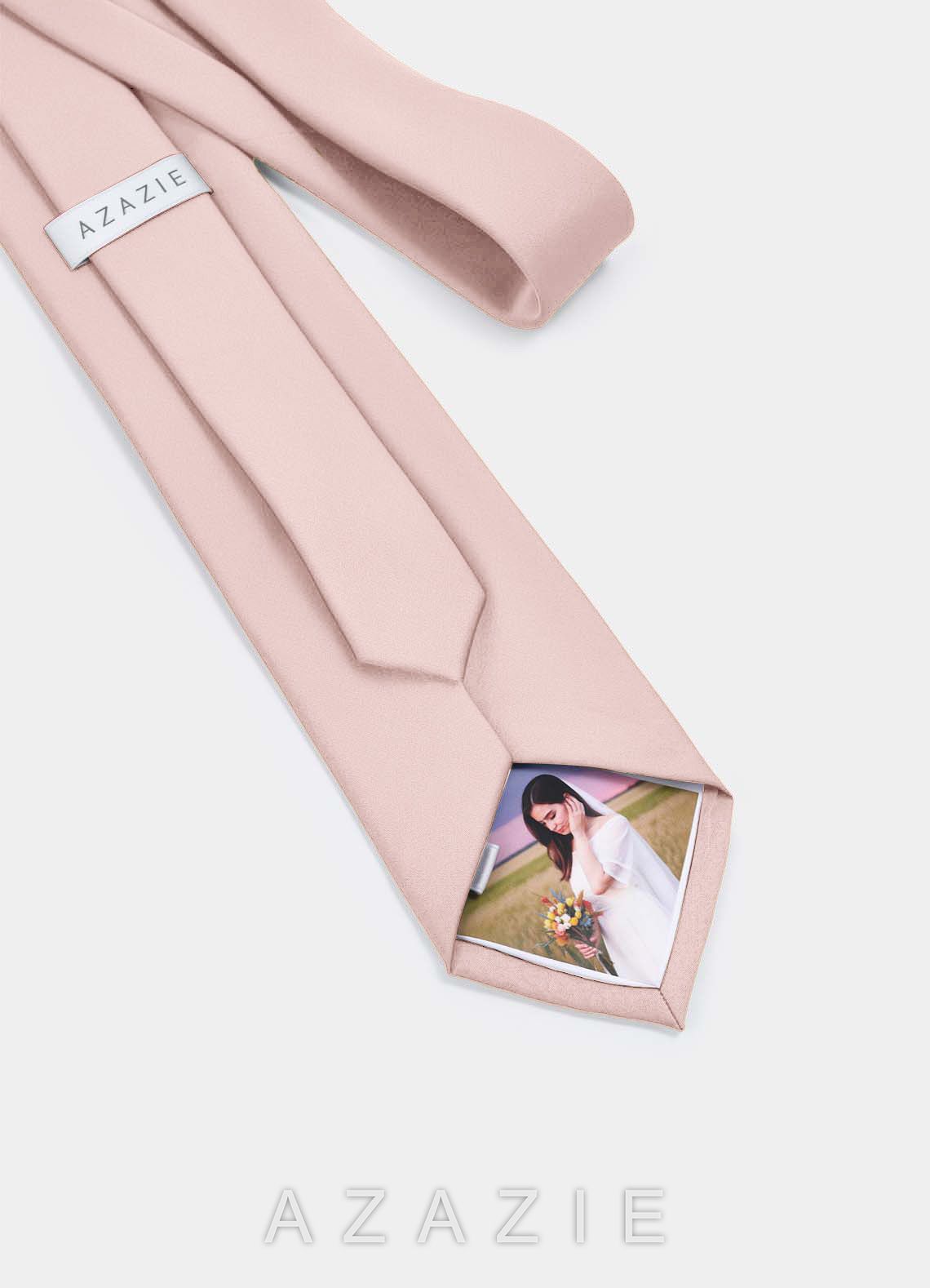 Matte Satin Custom Photo Tie – Personalized Necktie  blushing_pink