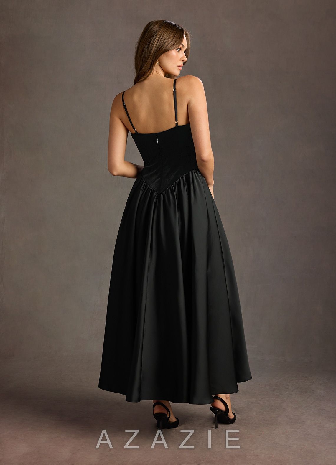 Pandora {color} Dropped Waist Maxi Dress  black