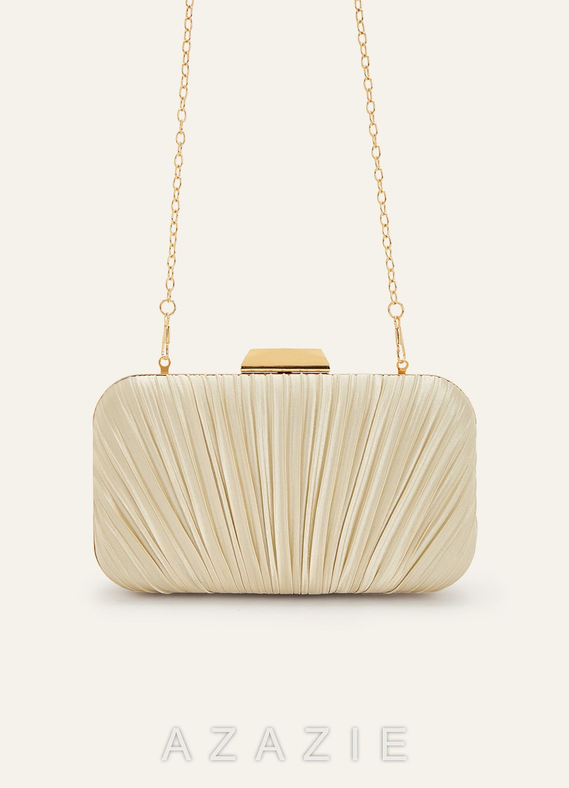 Matching Color Satin Pleated Clutch Bag