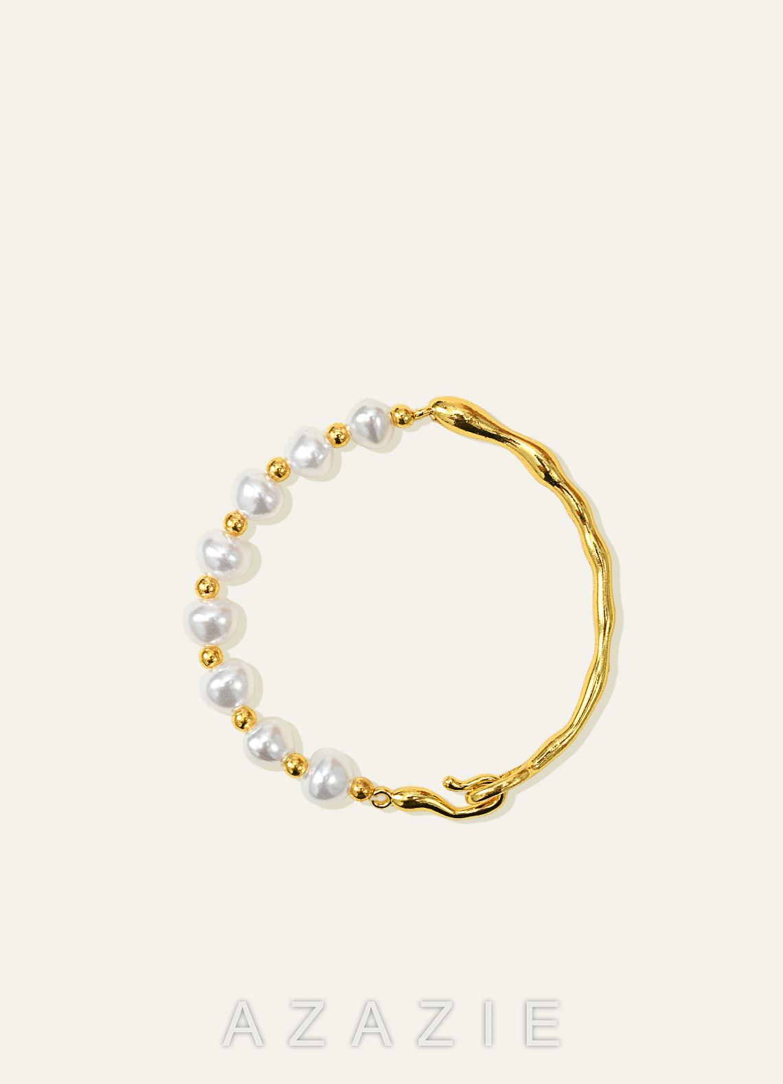 Organic Gold & Pearl Bracelet