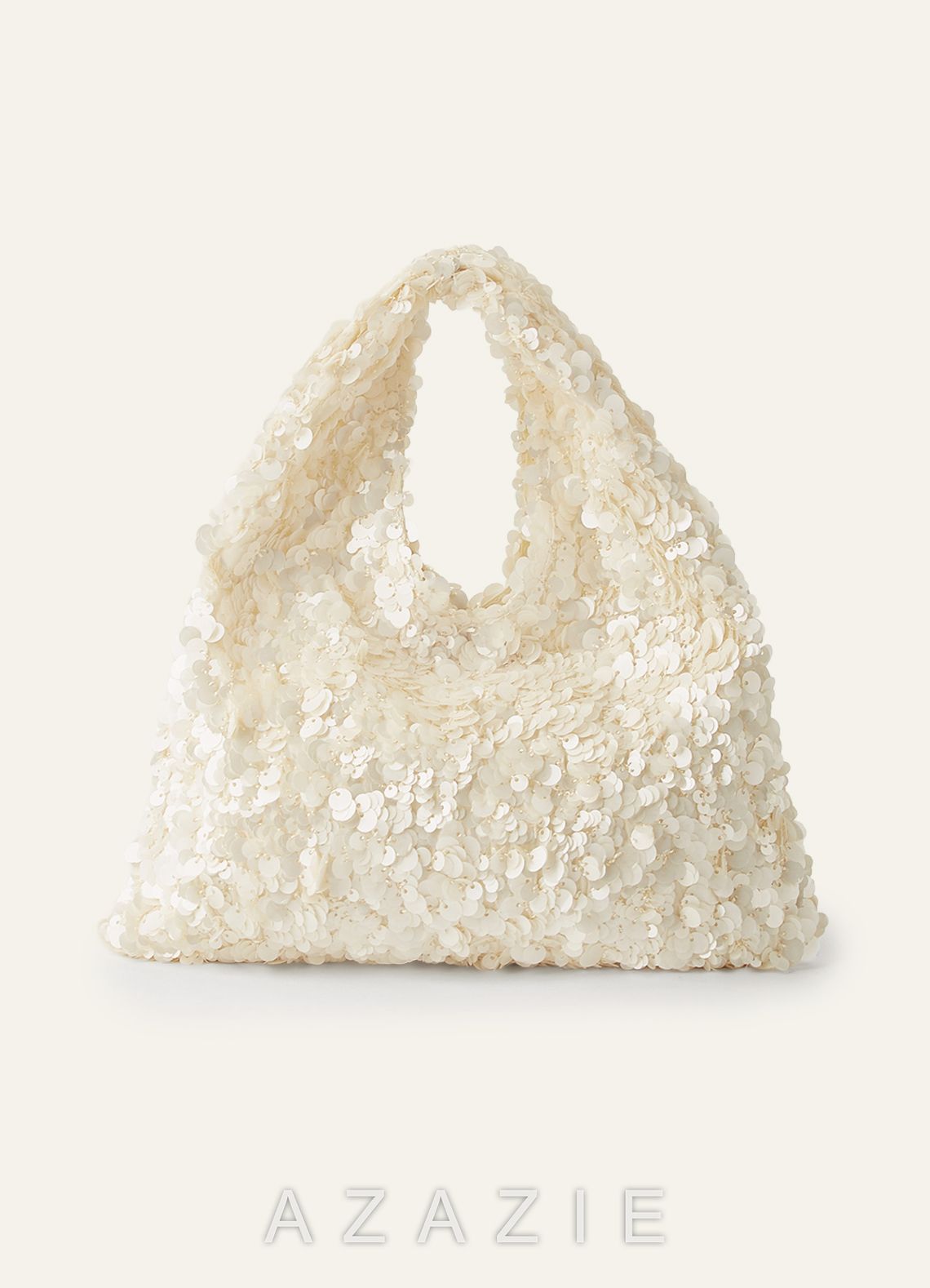 Sequin Embellished Hobo Bag with Detachable Chain Strap
