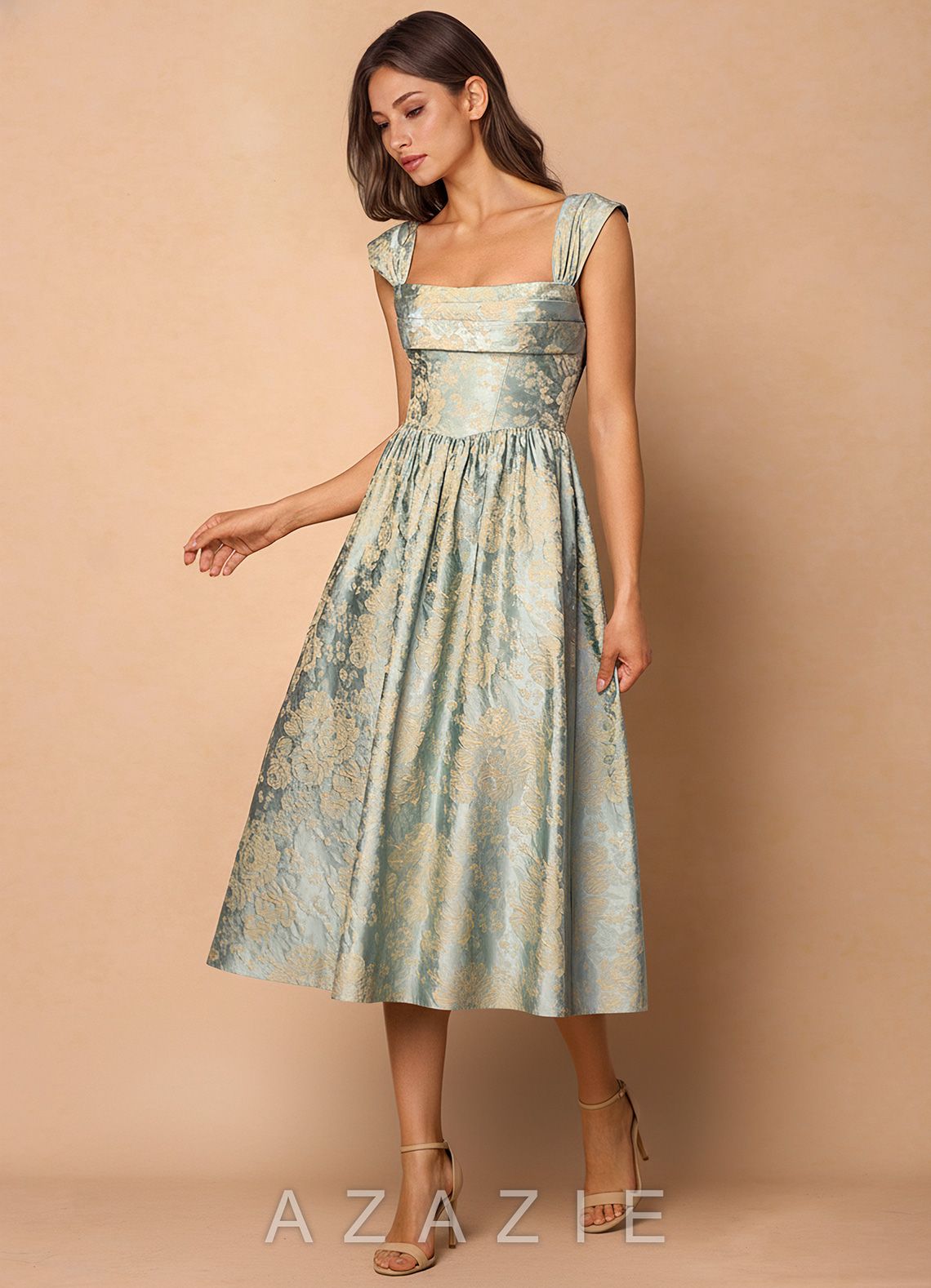 Runa {color} Midi Dress  sp_vintage_blue_#vb134731
