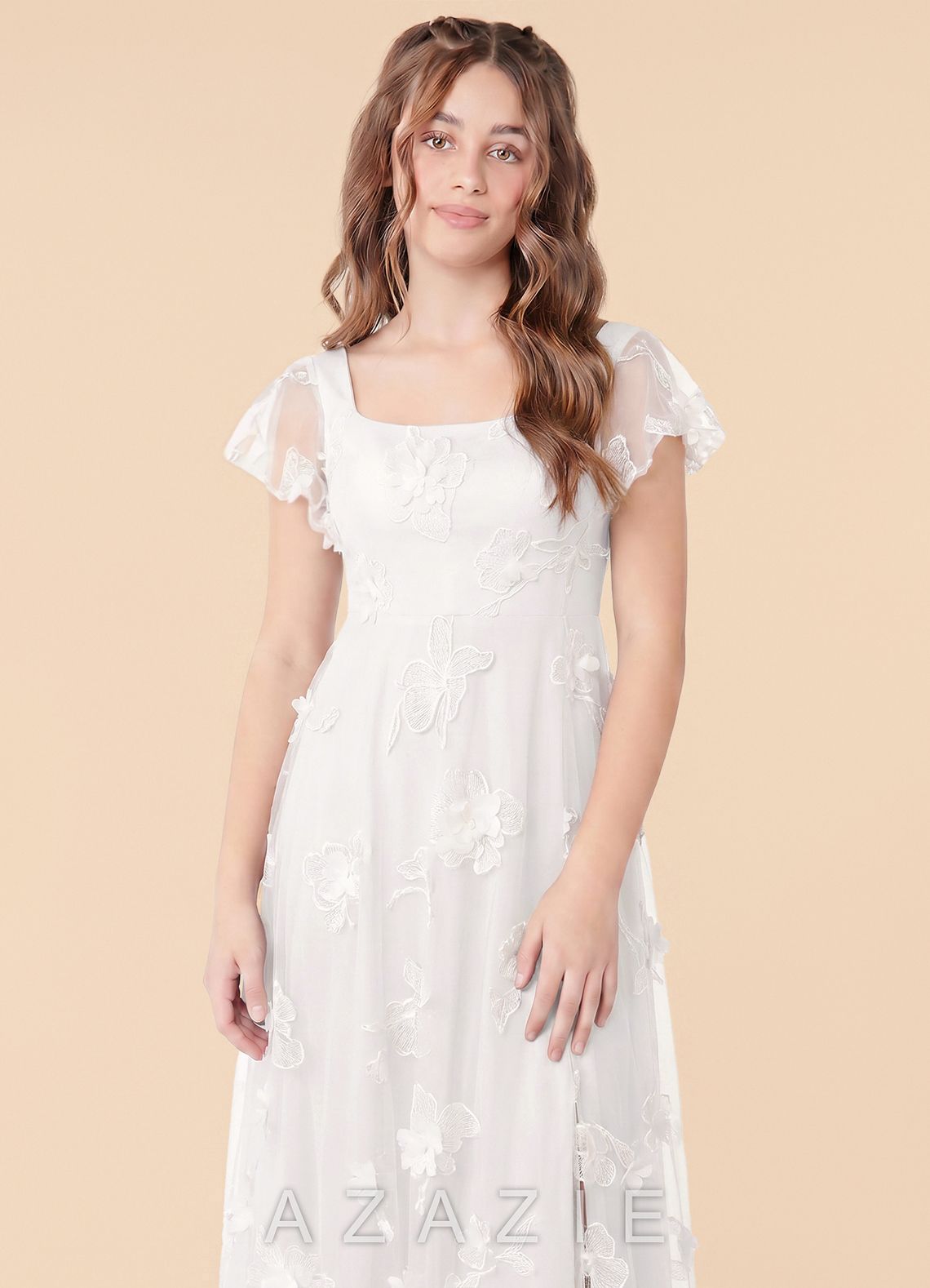 Azazie Ada Junior Formal Dress  sp_white_alabaster_#wa134341