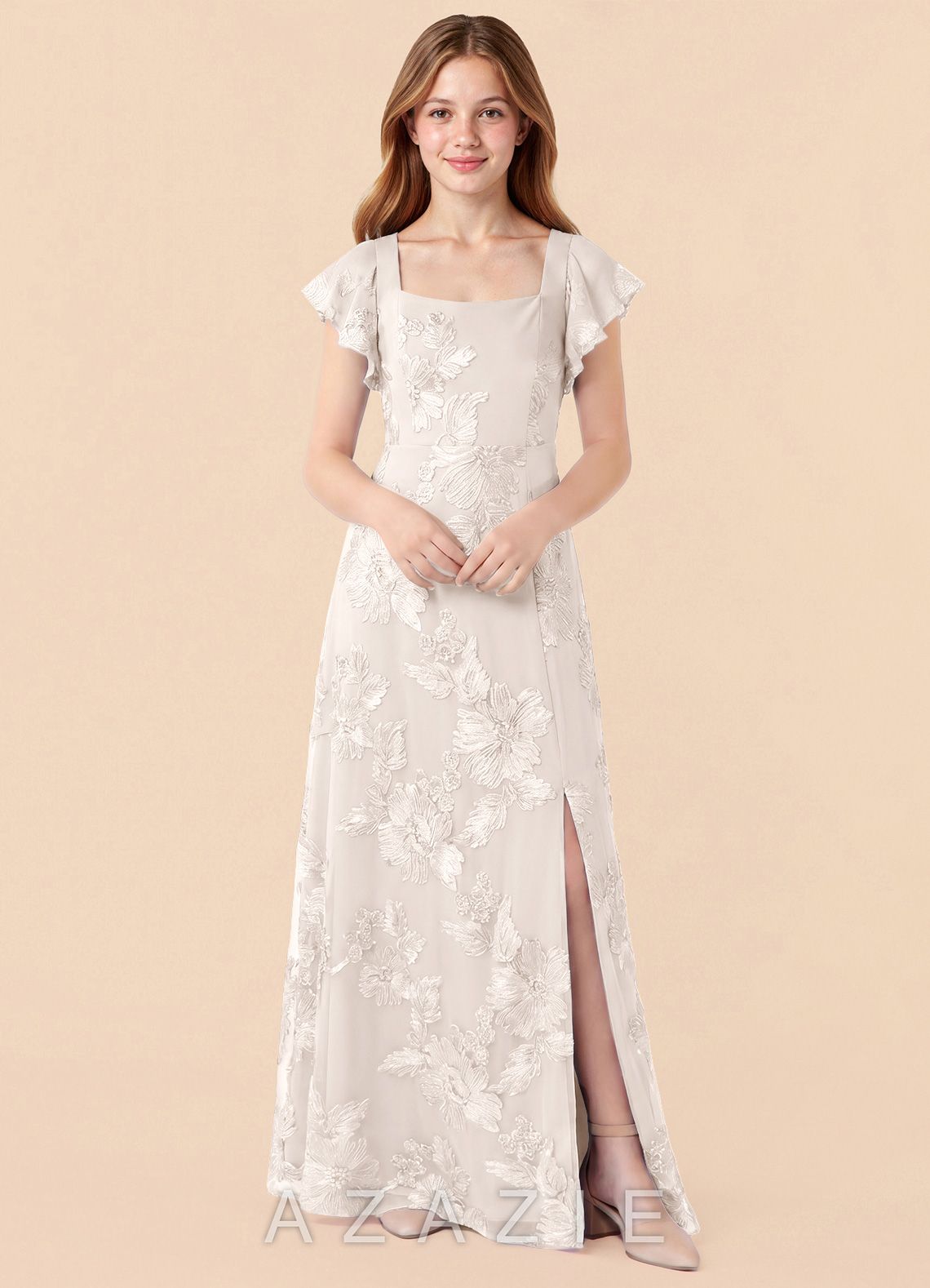 Azazie Jaymie Junior Formal Dress  sp_cloud_white_#cw134325
