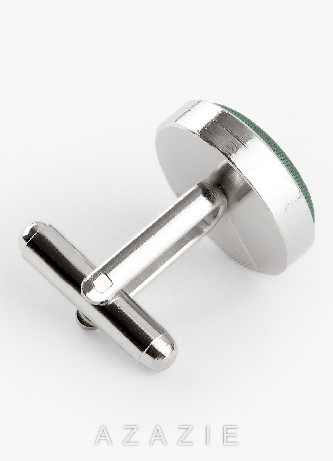 Rounded Matte Satin Cuff Links  eucalyptus
