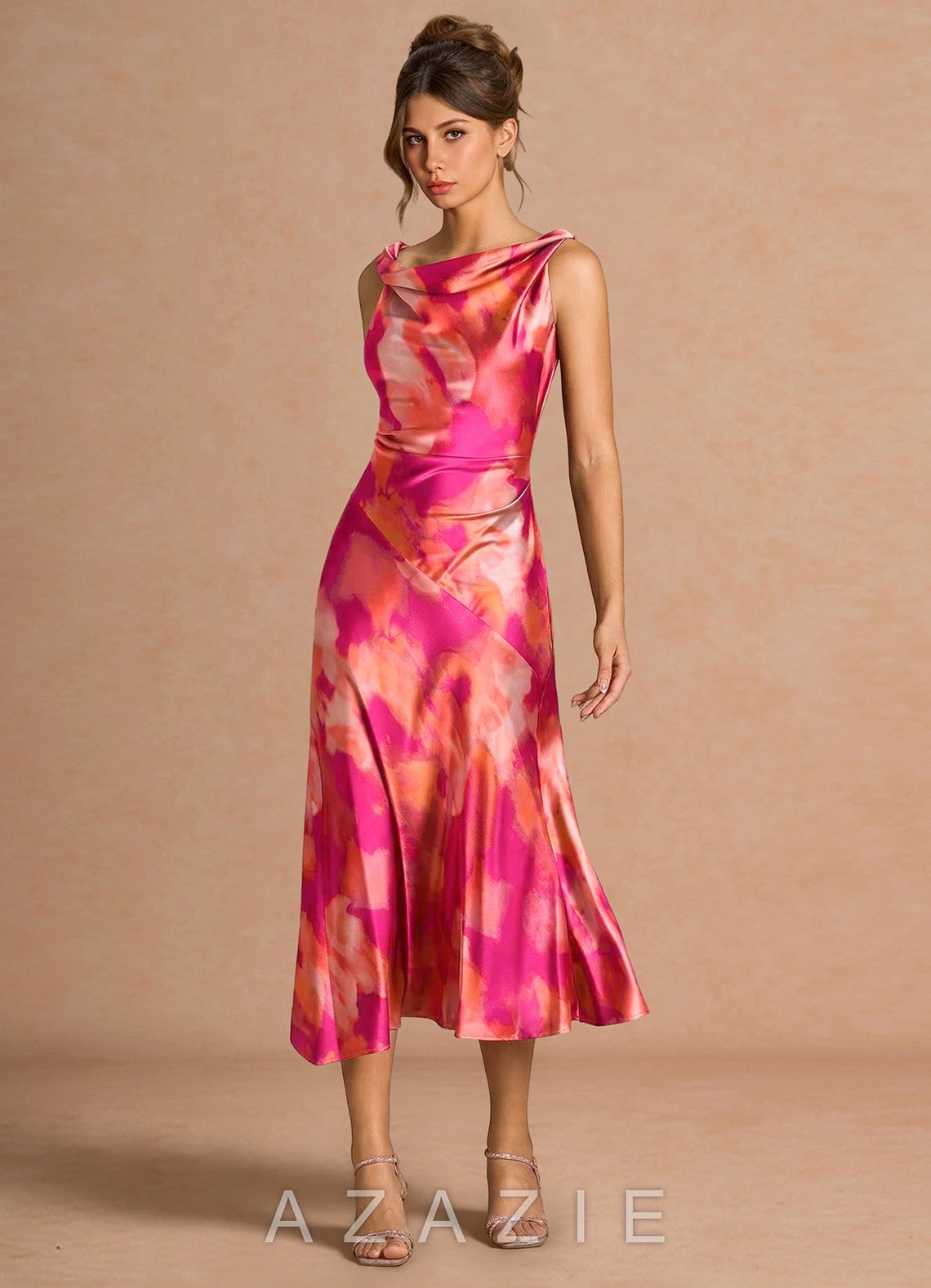 Hynelle {color} Midi Dress  sp_peach_tie_dye_#pd134442