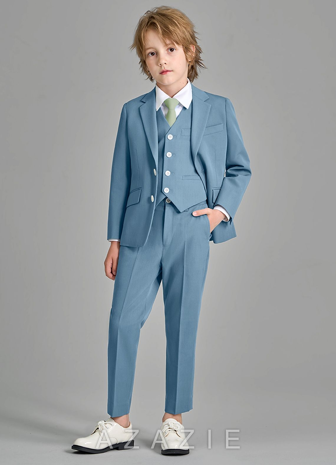 Boy's Matte Satin Pre-Tie  dusty_sage
