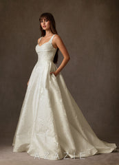 Azazie Priah Antique White Ball-Gown Sweetheart Neckline Floral Jacquard Dress antique_white