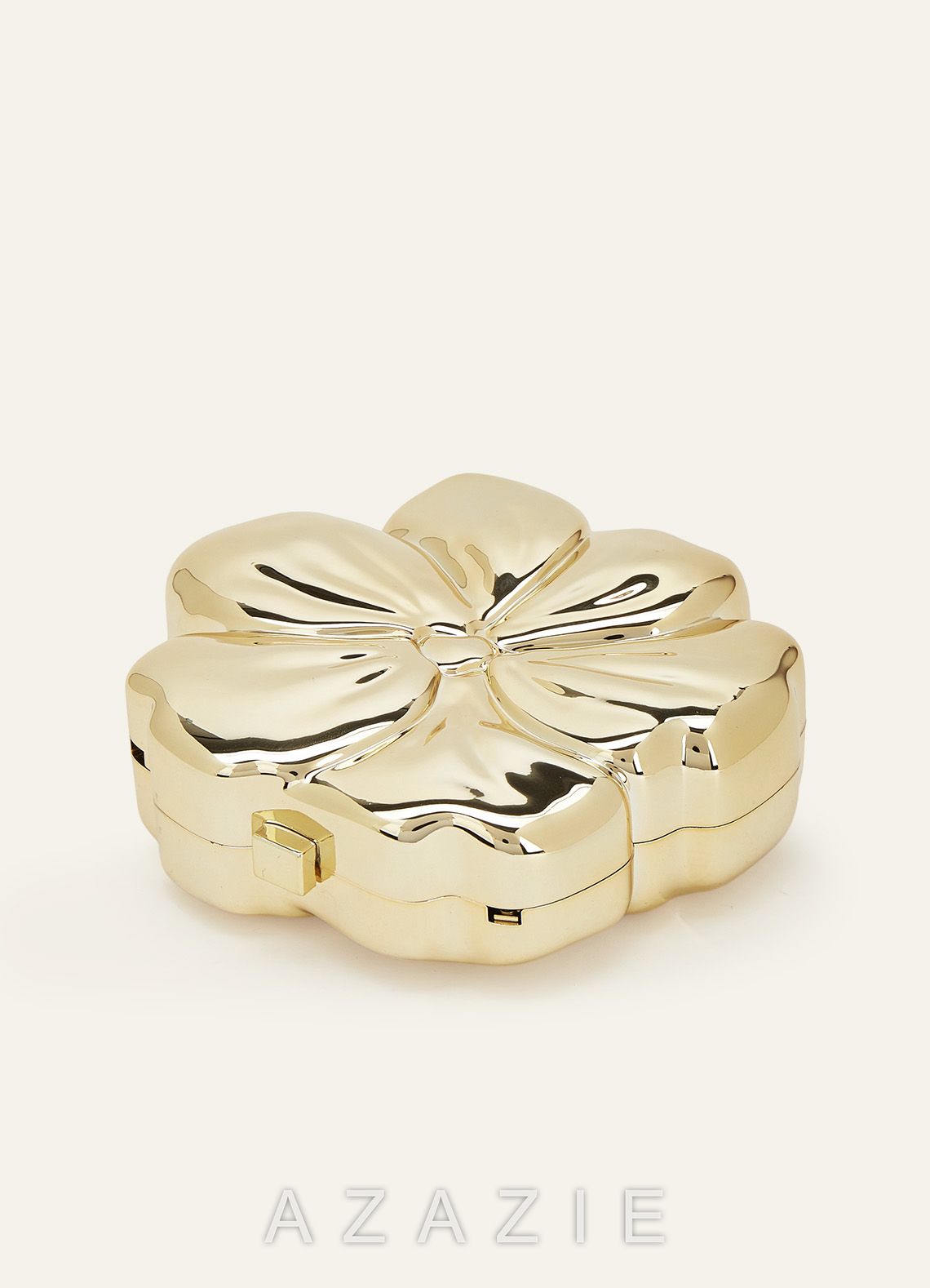 Gold Flower Shaped Clutch Bag