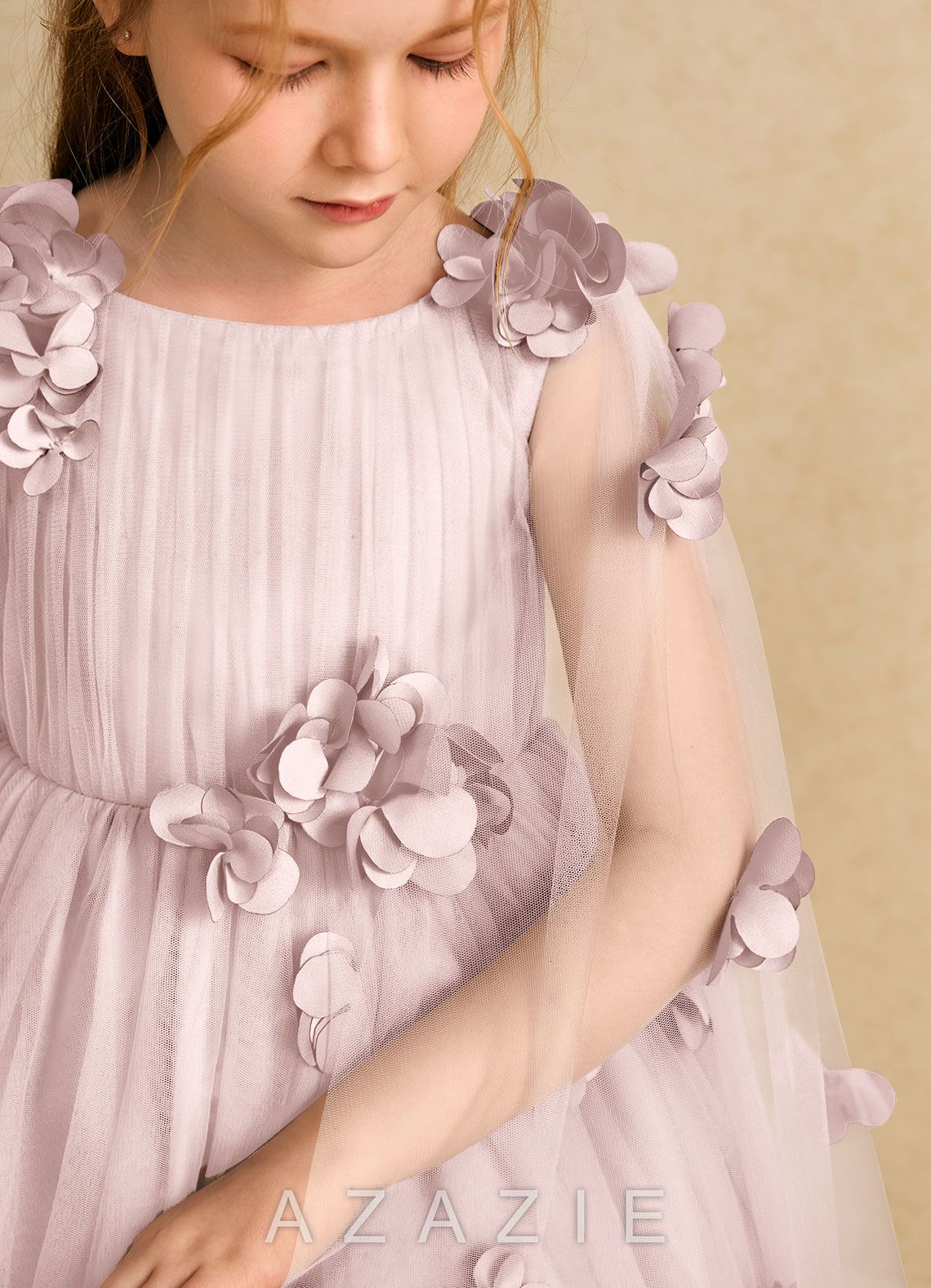 Azazie Staria Blushing Pink Ball-Gown Ruched Tulle Dress blushing_pink