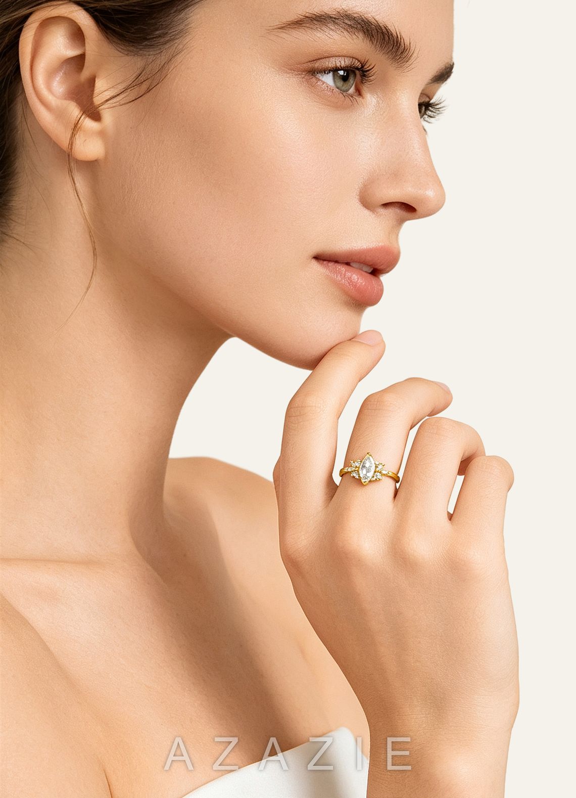 Marquise Zirconia Ring  gold