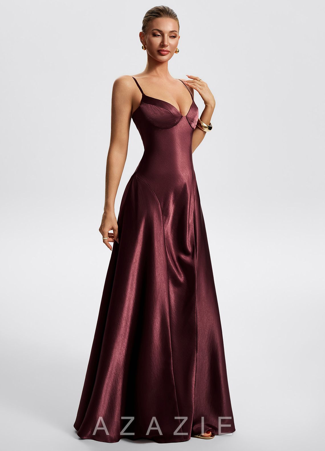 Noreen {color} A-Line Maxi Dress  sp_cabernet_#cn472