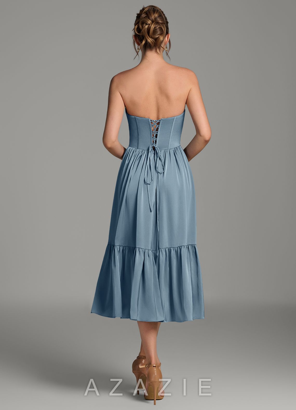 Azazie Delphina Dusty Blue A-Line Corset Stretch Satin Convertible Dress dusty_blue