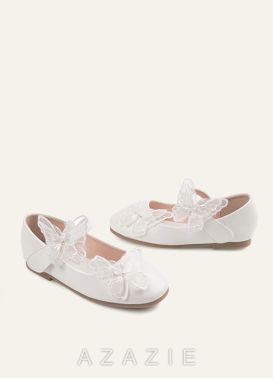 Butterfly And Pearl Girl's Flat Shoes