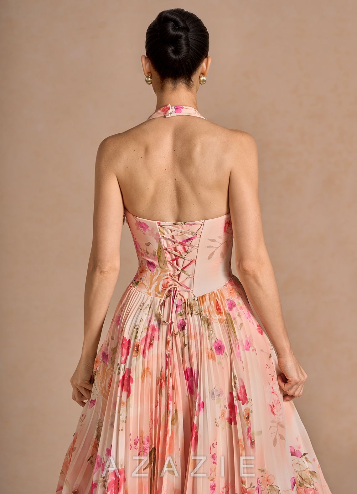 Idunn {color} Midi Dress  sp_abstract_bouquet_floral_#111401