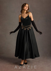 Pandora {color} Dropped Waist Maxi Dress  black