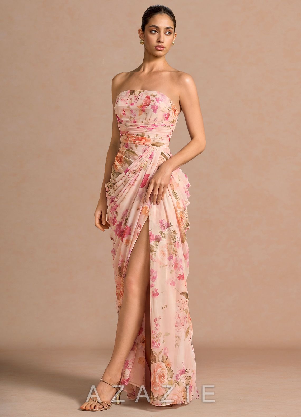 Kaavia {color} Maxi Dress  sp_abstract_bouquet_floral_#111401