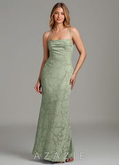 Azazie Ola Agave Mermaid Corset Floral Burnout Dress